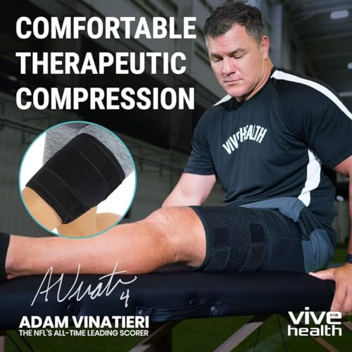 Vive Thigh Hamstring Compression Sleeve Brace for Men Women 2 Pack Black Pain Relief Support Wrap for Sciatica Hip Flexor Groin Leg Upper Thigh Quick Results Sciatic Nerve Recovery - Image 5