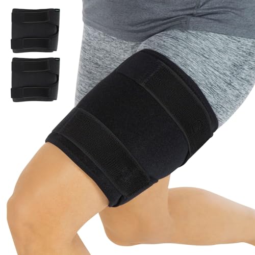 Vive Thigh Hamstring Compression Sleeve Brace for Men Women 2 Pack Black Pain Relief Support Wrap for Sciatica Hip Flexor Groin Leg Upper Thigh Quick Results Sciatic Nerve Recovery - Image 2