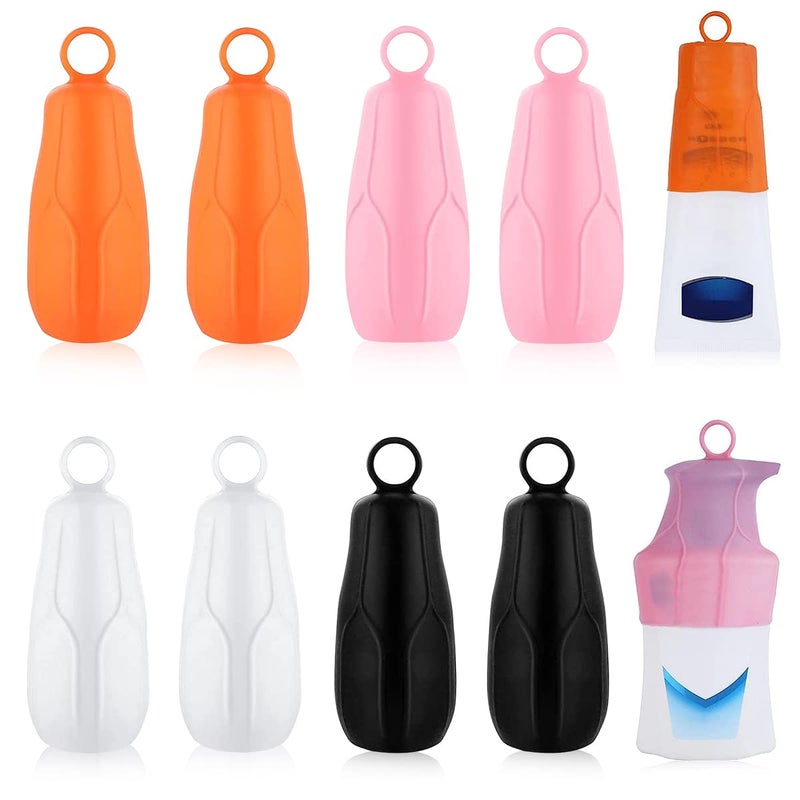 M'AYCREATE ® 8 Pack Elastic Sleeves for Travel Bottles for Toiletries Leak Proofing, Silicone Cover for Bottle, Leakproof Travel Toiletry Bottles Sleeve Reusable Travel Accessories with Loop Handle - Image 1