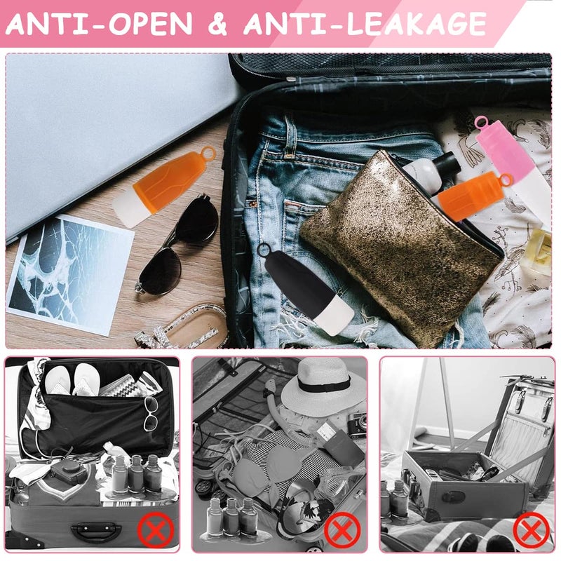 M'AYCREATE ® 8 Pack Elastic Sleeves for Travel Bottles for Toiletries Leak Proofing, Silicone Cover for Bottle, Leakproof Travel Toiletry Bottles Sleeve Reusable Travel Accessories with Loop Handle - Image 4