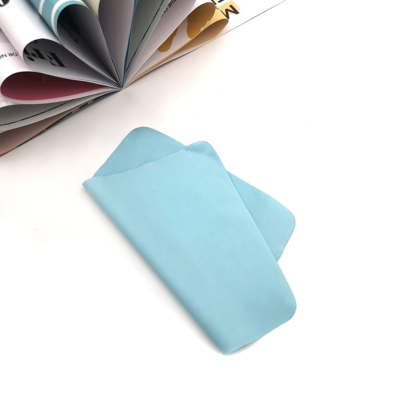 Generic Premium Lens Cloth Microfiber Suede Blue 