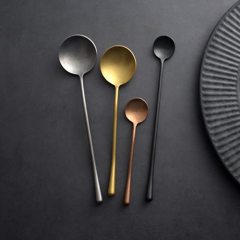 Rose Gold 8 Piece Stainless Steel Flatware Set Retro Cutlery For Household Tableware - Image 4
