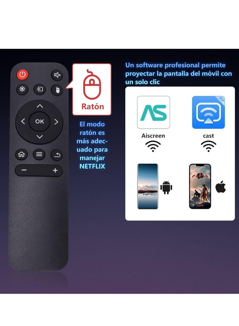 جهاز عرض صغير محمول يعمل بنظام Android 12، يدعم جهاز عرض 1080P Full HD 200ANSI، مع أجهزة عرض WiFi 6 وBluetooth 5.0 للمسرح المنزلي، وجهاز عرض سينمائي خارجي، ويدعم عرض الهاتف المحمول - Image 3
