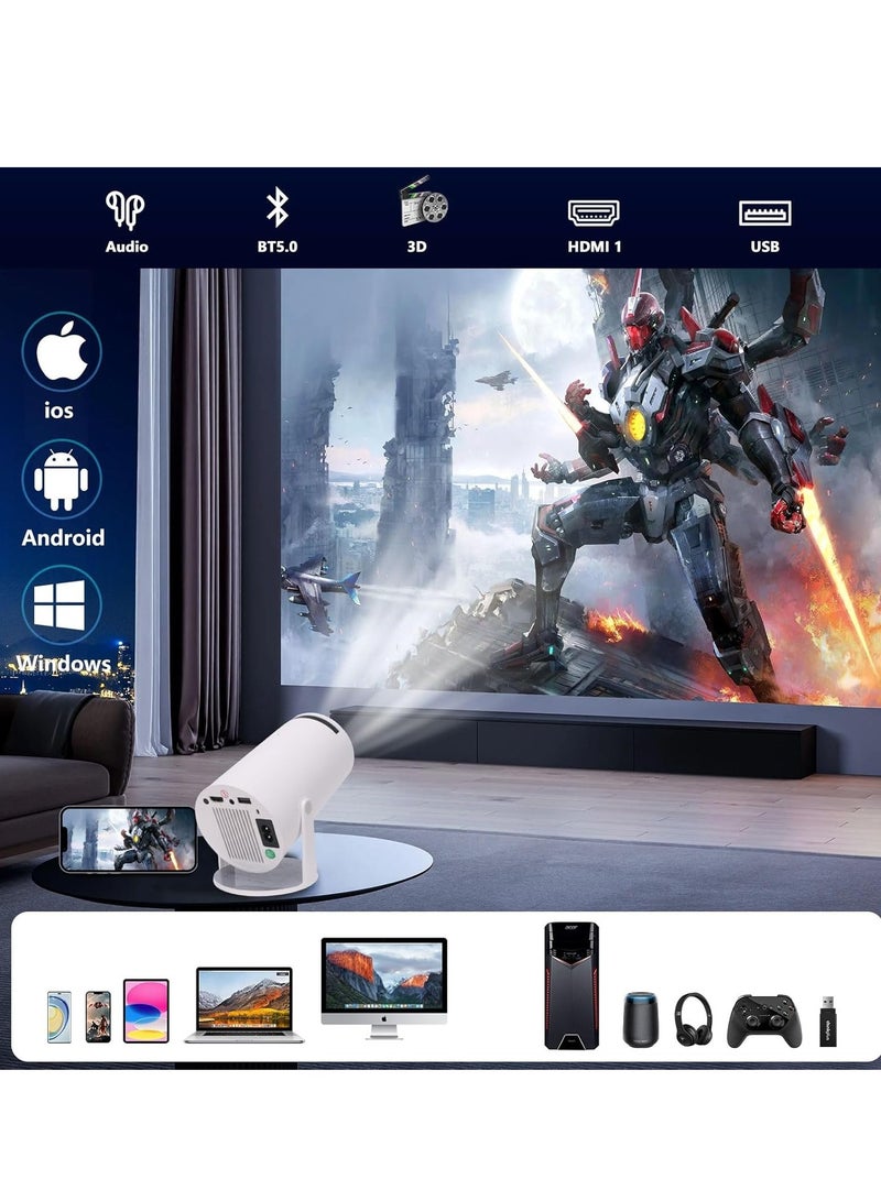 جهاز عرض صغير محمول يعمل بنظام Android 12، يدعم جهاز عرض 1080P Full HD 200ANSI، مع أجهزة عرض WiFi 6 وBluetooth 5.0 للمسرح المنزلي، وجهاز عرض سينمائي خارجي، ويدعم عرض الهاتف المحمول - Image 4