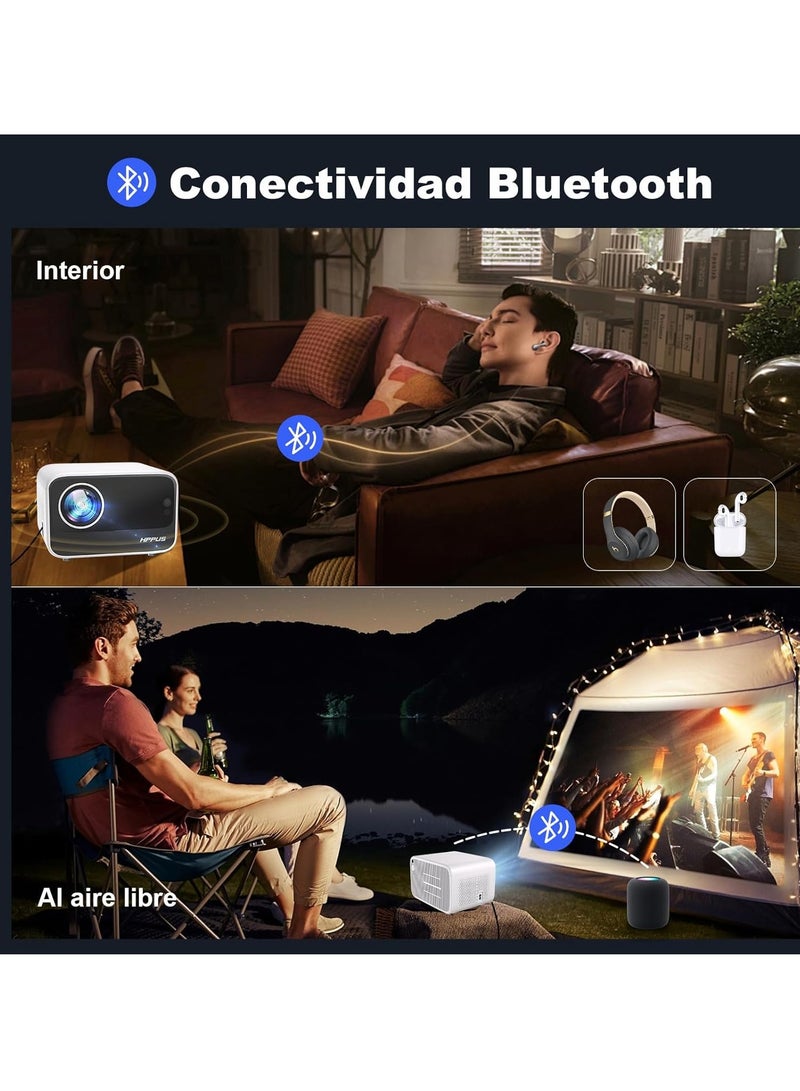 جهاز عرض صغير محمول يعمل بنظام Android 12، يدعم جهاز عرض 1080P Full HD 200ANSI، مع أجهزة عرض WiFi 6 وBluetooth 5.0 للمسرح المنزلي، وجهاز عرض سينمائي خارجي، ويدعم عرض الهاتف المحمول - Image 5