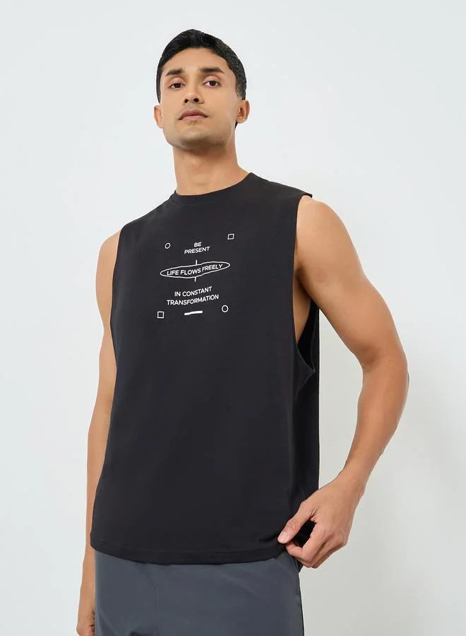 ستايلي اكتيف تيشيرت بلا أكمام بقصة مريحة للرجال