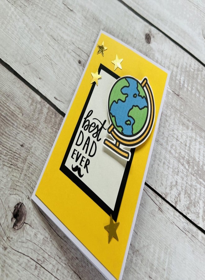 Crafted Forever بطاقة معايدة مصنوعة يدويًا من كرافتد فور إيفر، مكتوب عليها "أفضل أب على الإطلاق"، مناسبة لعيد ميلاد الأب/عيد الأب، مقاس 4×6 بوصة مع ظرف، فارغة من الداخل. - Image 3