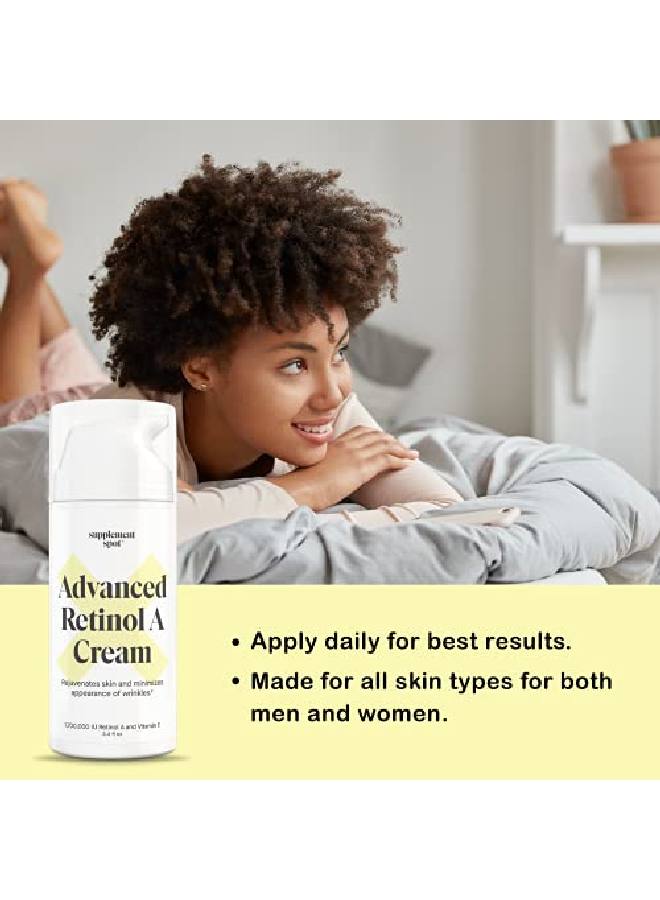 Supplement Spot Advanced Retinol A Cream Retinol Moisturizer Cream w; Vitamin E Coconut & Almond Oil Retinol Daily AntiAging Cream for Face Best Retinol Cream for Smoother Looking Skin (3.4 oz) - Image 5