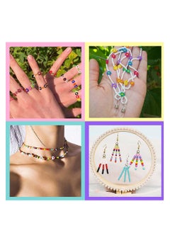 Grab Mantra 5000Pcs, 3mm, Glass Seed Plus 2600Pcs Alphabet Letter Beads With 2 Rolls Elastic String Cord For Jewelry, Bracelets, Necklace, Earrings, Handmade Household Craft Kit  - Image 4