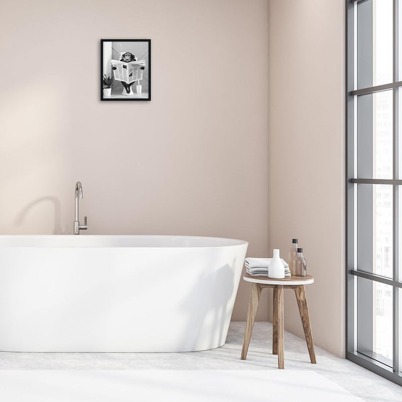 Biufo Monkey on Toilet Framed Canvas Wall Art Print Animal Poster Decor for Bedroom Bathroom (8""x10"") - Image 5