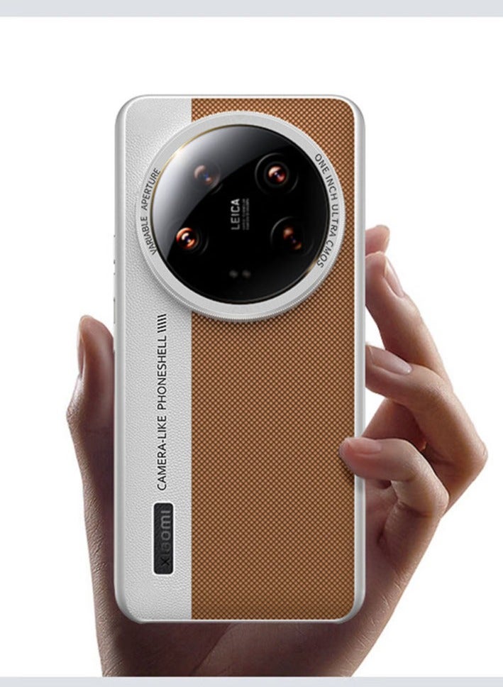 Case Compatible with Xiaomi 15 ultra, Clashing Color Full Package Anti-drop Hard Shell Leather Cover for Xiaomi 15 ultra - Image 2