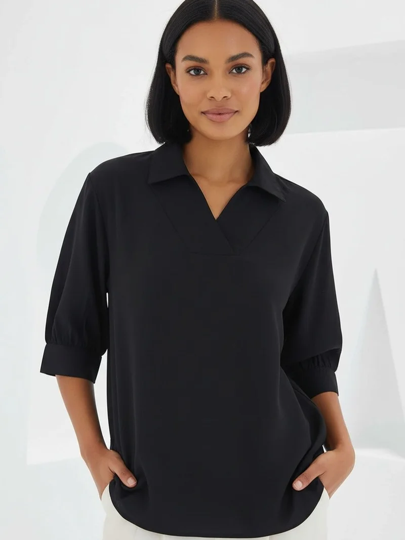 BIG DART BDART Polo Collar Loose Fit Blouse