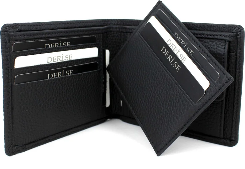 ديرسي كلوب Men's Tan Genuine Leather Mobile Card Holder Coin Pocket Wallet