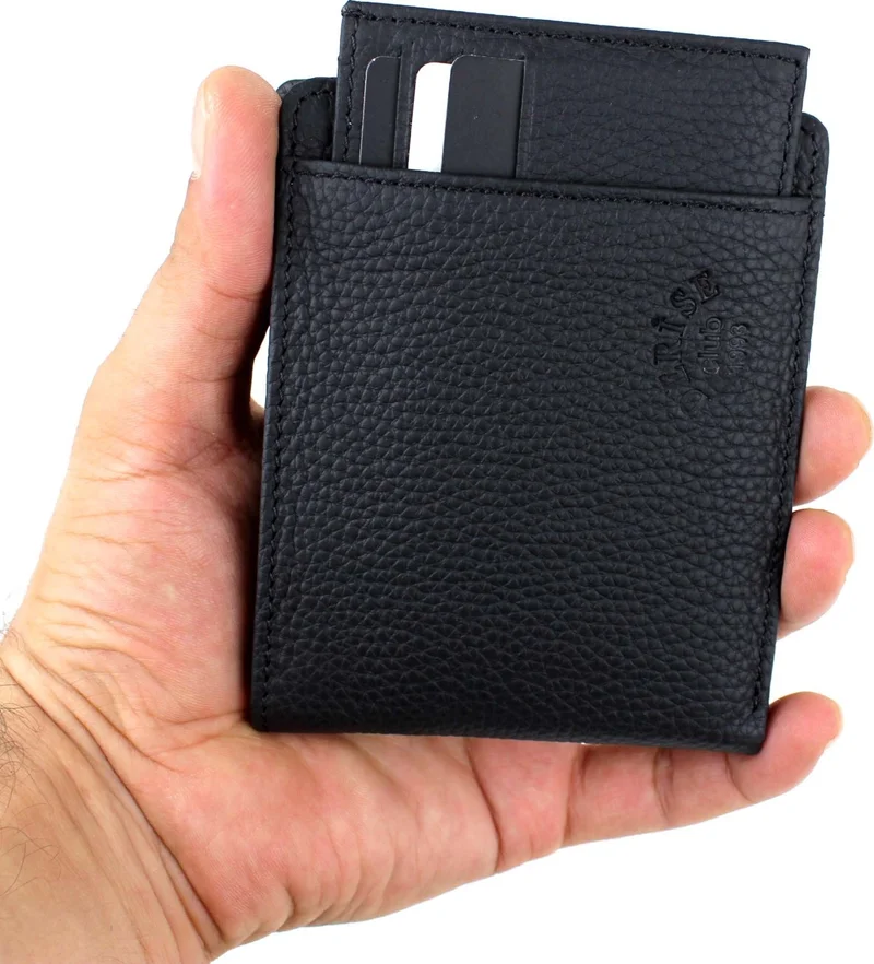 ديرسي كلوب Men's Tan Genuine Leather Mobile Card Holder Coin Pocket Wallet
