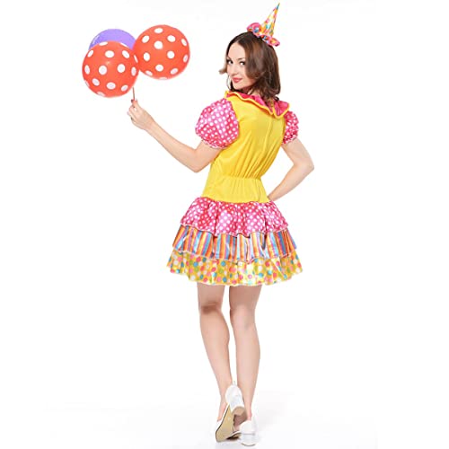 KalcyKizz Women's Color Circus Clown Costume (S) - Image 2