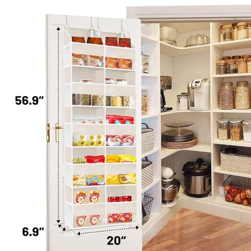 Ofiray-home Over the Door Organizer 5 Tiers,Extra Large Behind Door Storage of 10 Compartments,80 lbs Weight Capacity Over the Door Storage, Door Hanging Organizer for Closet, Diaper Organizer, Beige - Image 4