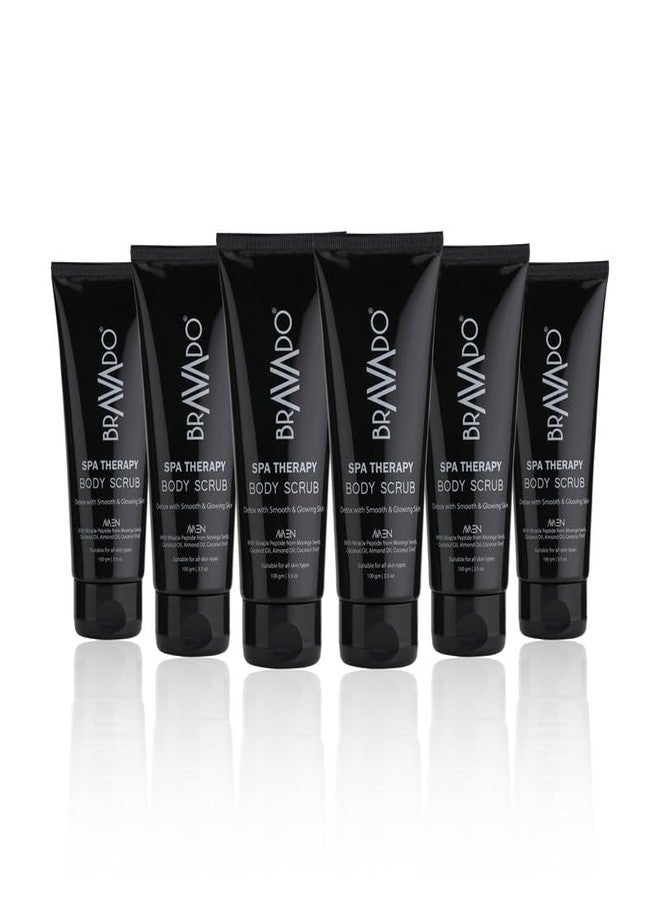 برافادو مقشر الجسم براڤادو سبا ثيرابي للرجال 100 غرام (عبوة من 6 قطع) | مقشر عميق للجسم | يزيل الجلد الميت، والاسمرار، والخشونة | بشرة ناعمة، صافية، ومنتعشة | علاج سبا أسبوعي - Image 1