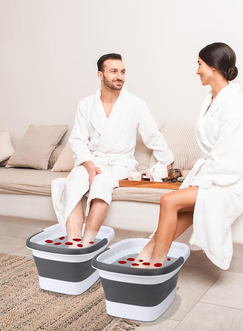 Collapsible Foot Bath Soak Tub with Handle, Portable Feet Spa Soaking Bowl Basin Bucket with Massage Acupoint for Washing Soaking Feet,Collapsible Foot Soaking Bath Basin with Foot Massagers - Image 4
