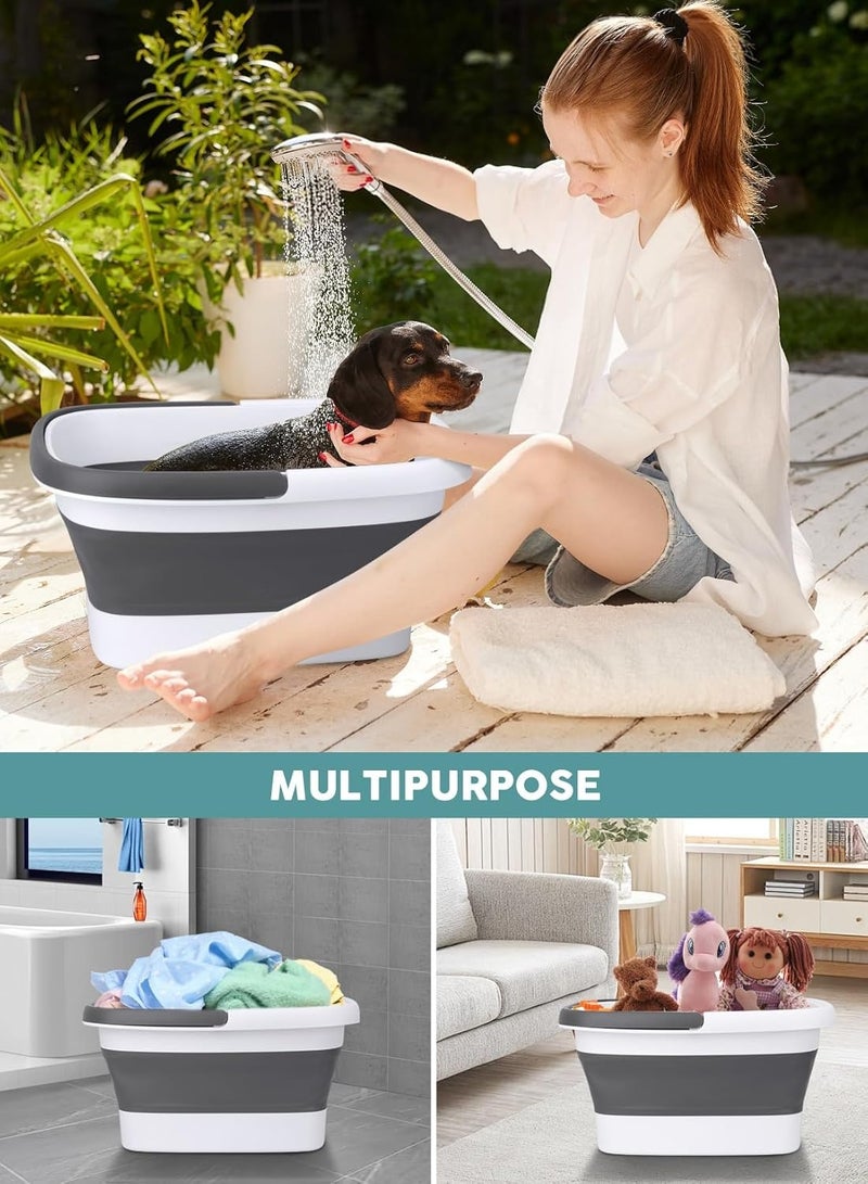 Collapsible Foot Bath Soak Tub with Handle, Portable Feet Spa Soaking Bowl Basin Bucket with Massage Acupoint for Washing Soaking Feet,Collapsible Foot Soaking Bath Basin with Foot Massagers - Image 3