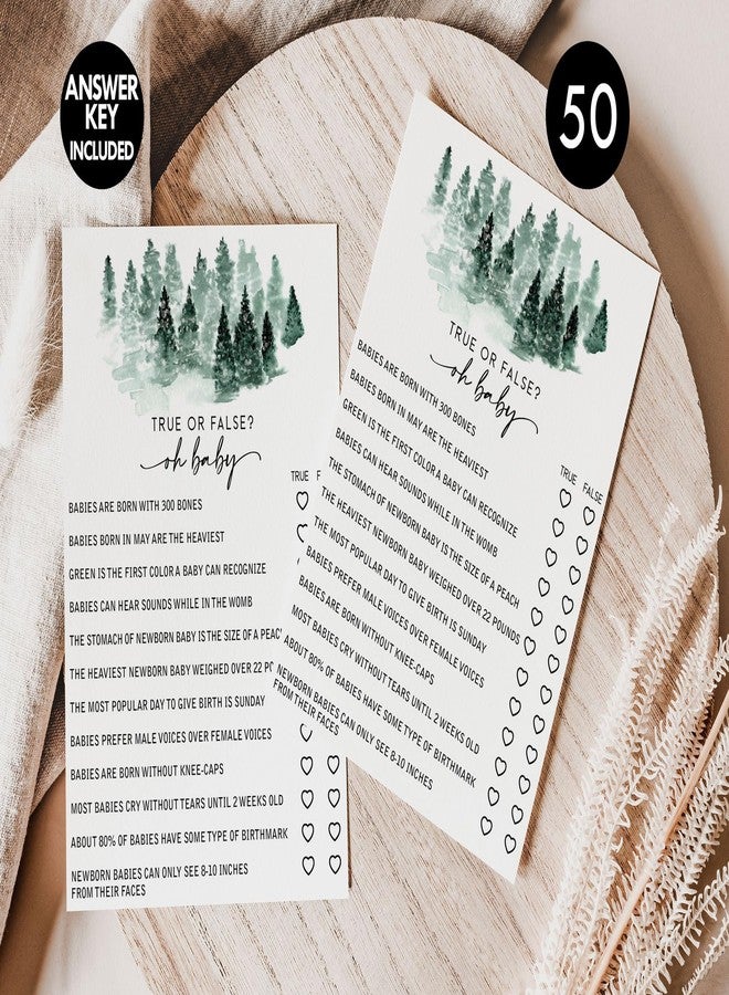All-Ewired-Up All Ewired Up 50 Baby Shower True or False Trivia (50-Cards) Fun Game Activity, Gender Neutral Boy or Girl, Baby It’s Cold Outside Winter Wonderland Forest Decorations - Image 4