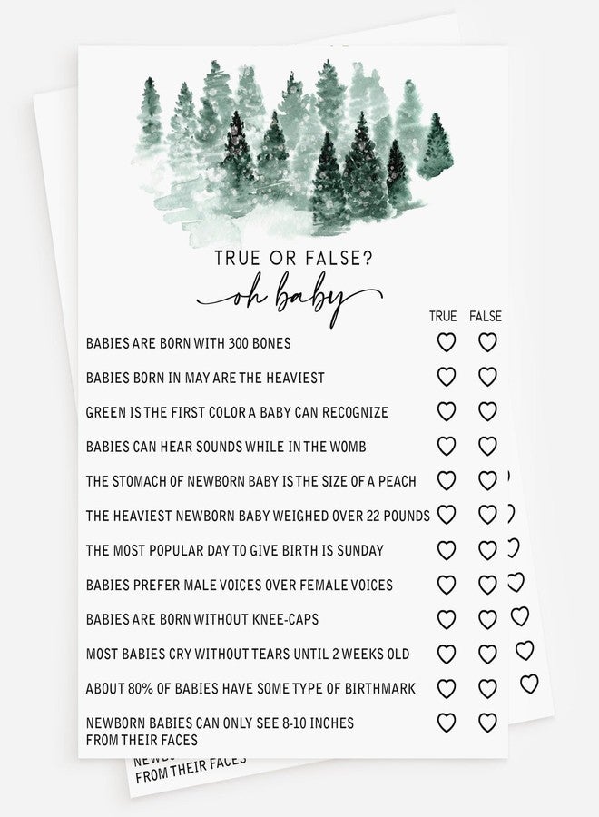 All-Ewired-Up All Ewired Up 50 Baby Shower True or False Trivia (50-Cards) Fun Game Activity, Gender Neutral Boy or Girl, Baby It’s Cold Outside Winter Wonderland Forest Decorations - Image 1