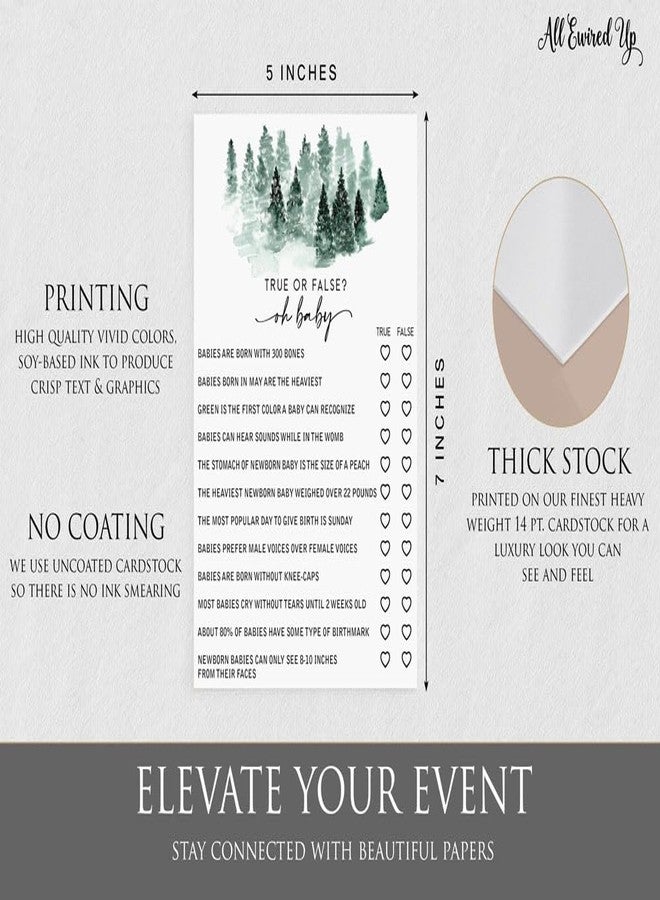 All-Ewired-Up All Ewired Up 50 Baby Shower True or False Trivia (50-Cards) Fun Game Activity, Gender Neutral Boy or Girl, Baby It’s Cold Outside Winter Wonderland Forest Decorations - Image 3