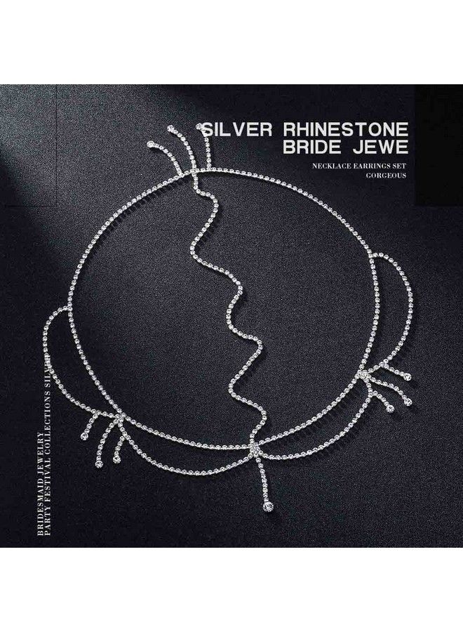 Fdesigner سلسلة رأس كريستالية فضية للعروس مع خرز الراين وقلادة تسريحة الشعر لحفل الزفاف، إكسسوارات شعر للنساء والفتيات - Image 5