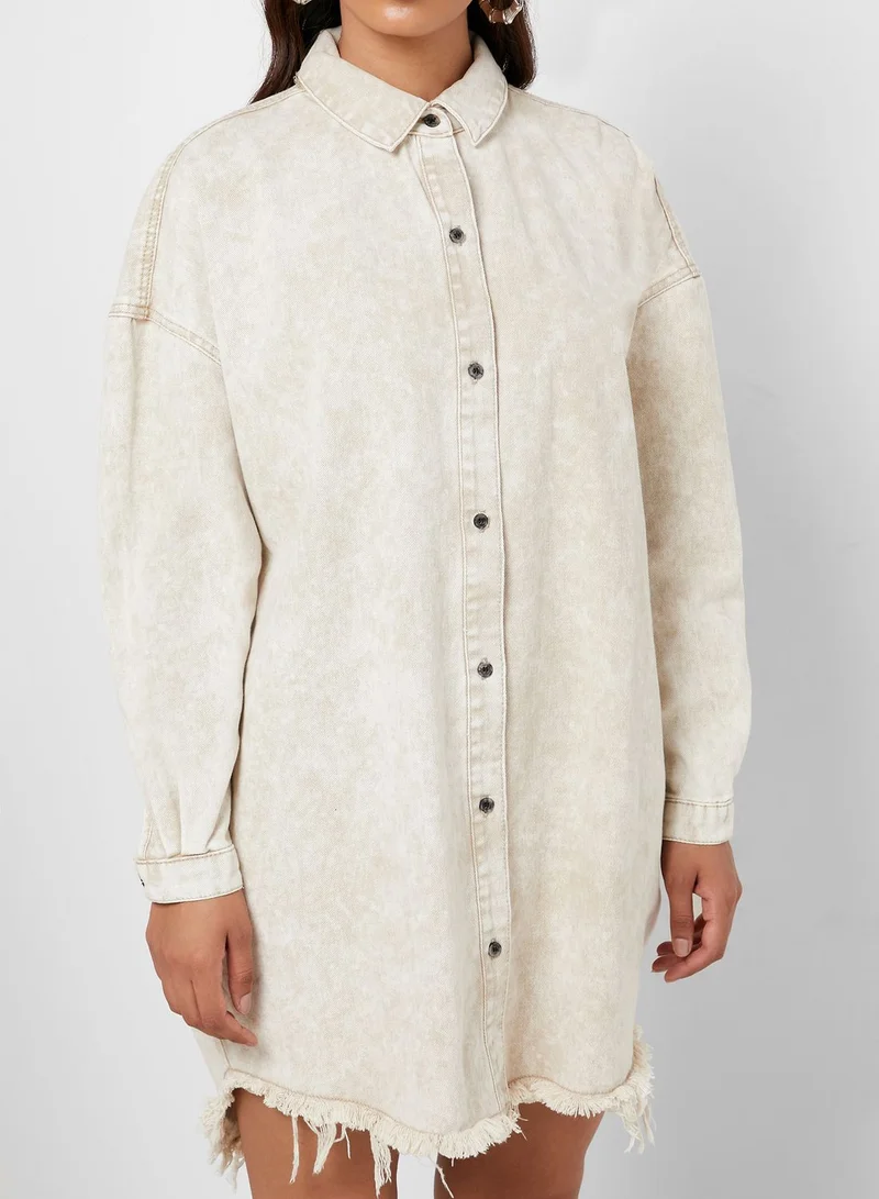 Missguided Oversized Denim Shirt Dress