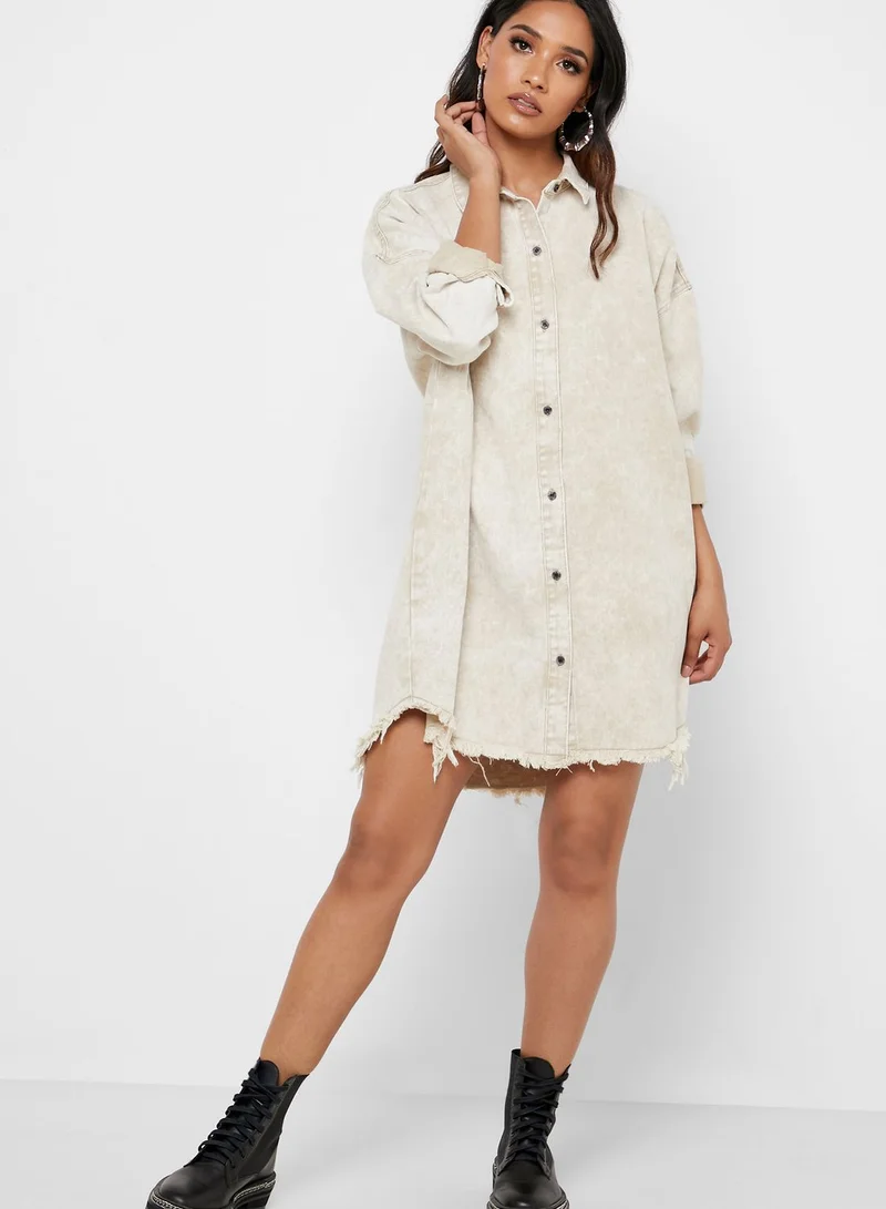 Missguided Oversized Denim Shirt Dress