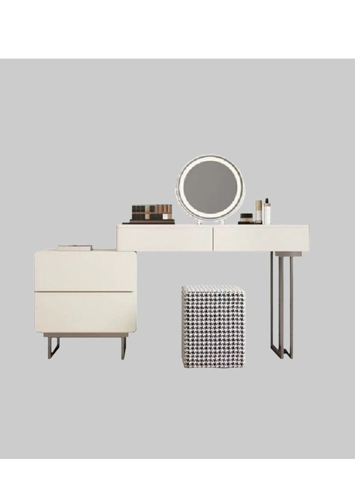 Neo Front Neo Front Dressing Table Cosmetic Table with Drawers, Stool, Dressing Table, Vanity Desk with Storage Shelf and 7 Drawers, Bedroom Dressing Table DB-ZT2296 