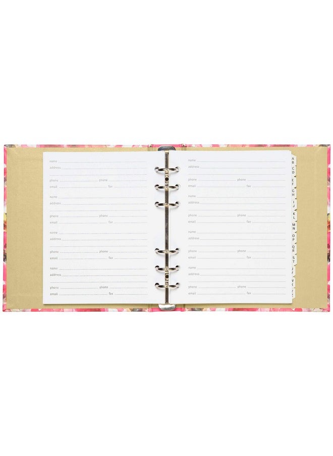 C.R. Gibson C.R. Gibson Floral Watercolor Refillable 6-Ring Address Book, 440 Entries, 6.5" W x 7.25" L  - Image 2