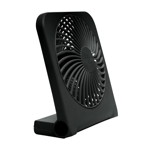 Treva 5-Inch USB and Battery Powered Desk Fan With Two Cooling Speeds and Adjustable Tilt, Small USB Fan Cubicle Accessories Durable and Long Lasting (Black) - Image 1