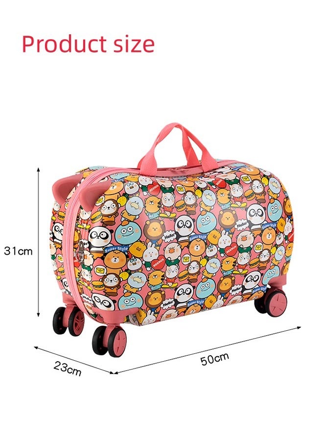 Generic - Kids Trolley Case, Ride-On Suitcase 2 In 1 Kid Luggage Organizer Waterproof Carry On Travel Bag Children's Motorcycle Trunk Storage Box,Kids Luggage With Spinner Wheels - Image 1