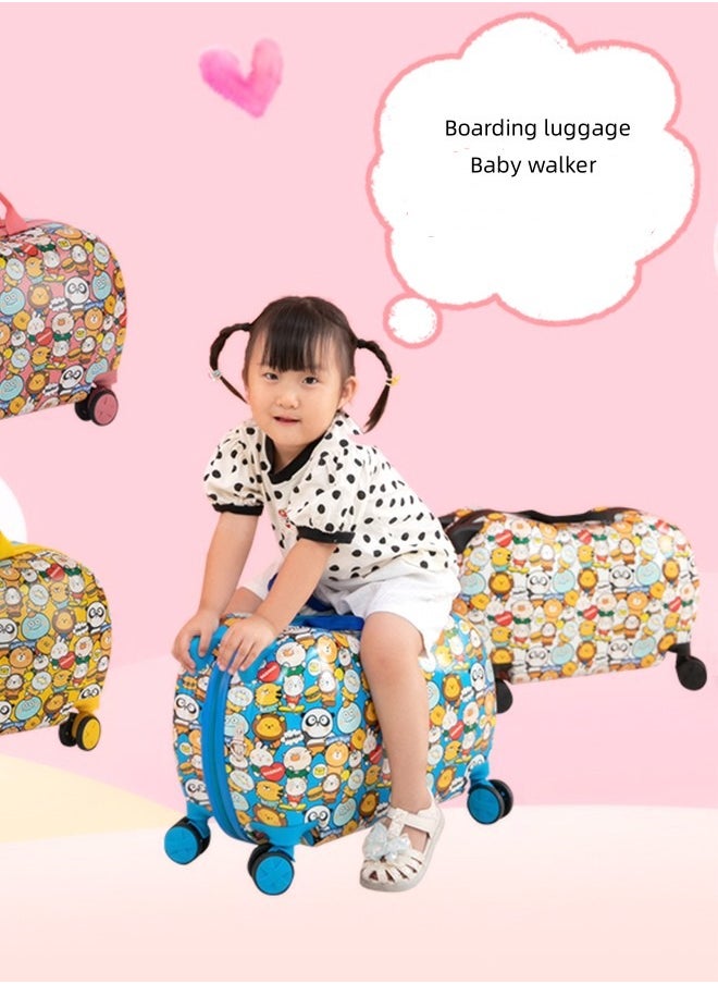 Generic - Kids Trolley Case, Ride-On Suitcase 2 In 1 Kid Luggage Organizer Waterproof Carry On Travel Bag Children's Motorcycle Trunk Storage Box,Kids Luggage With Spinner Wheels - Image 1