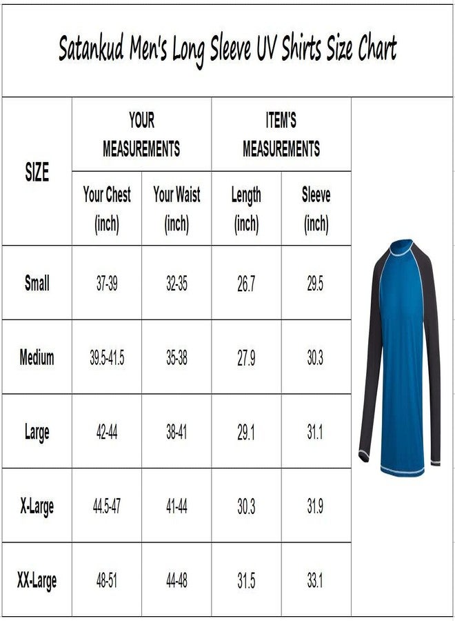 Satankud Men's Long Sleeve Swim Shirts Rashguard UPF 50+ UV Sun Protection Shirt Athletic Workout Running Hiking T-Shirt Swimwear (Blue Gradient,X-Large) - Image 5