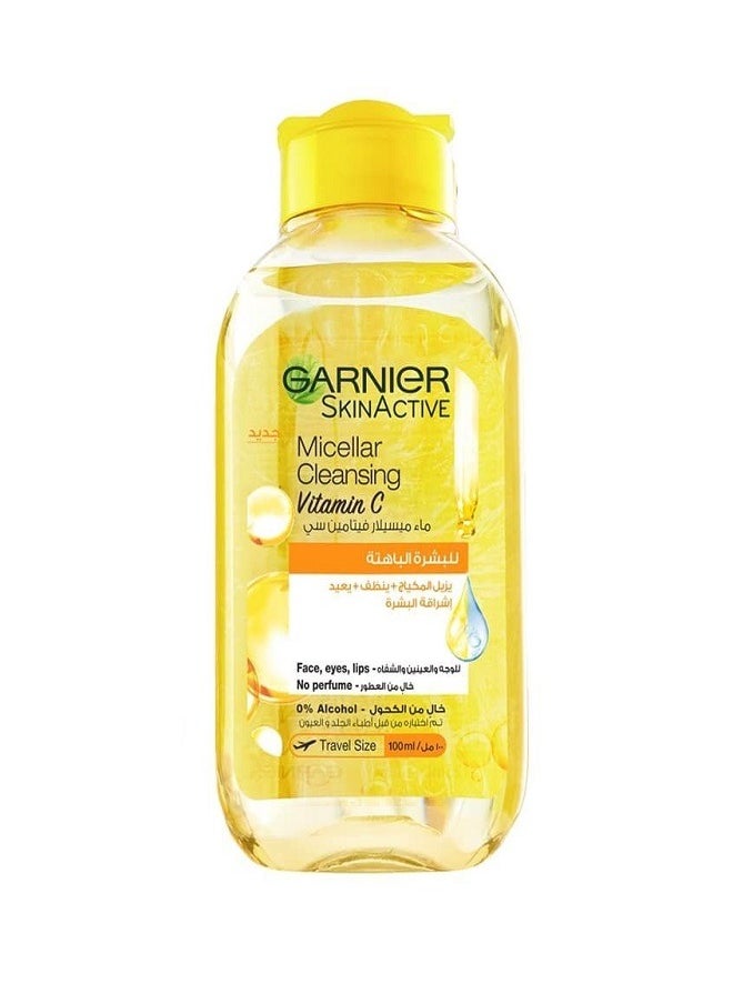 Garnier Skinactive Micellar Cleansing Water Vitamin C 100ml Plus 50-Piece Make-Up Remover Cotton Pads  - Image 2