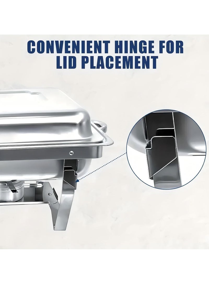 Cool Baby COOLBABY Double Compartment Stainless Steel Chafing Dish with Fuel Holders, Foldable Frame Buffet Server and Warmer, Catering Food Warmer Tray with Lid for Parties, Weddings, Banquets and Events.  - Image 5