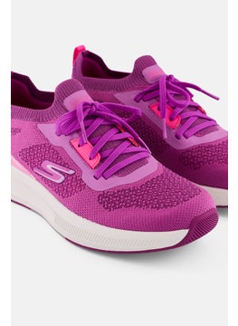 SKECHERS Women Go Pulse Roadie Lace Up Running Shoes, Purple  - Image 3