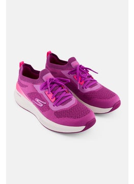 SKECHERS Women Go Pulse Roadie Lace Up Running Shoes, Purple  - Image 1