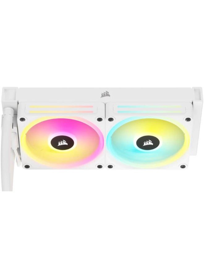 كورسير مبرد سائل متكامل iCUE LINK H100i RGB أبيض 240 مم – مراوح QX120 RGB، لوحة باردة نحاسية، معجون XTM70، محور iCUE LINK، وضع صفر RPM، متوافق مع إنتل و AMD | CW-9061005-WW - Image 3