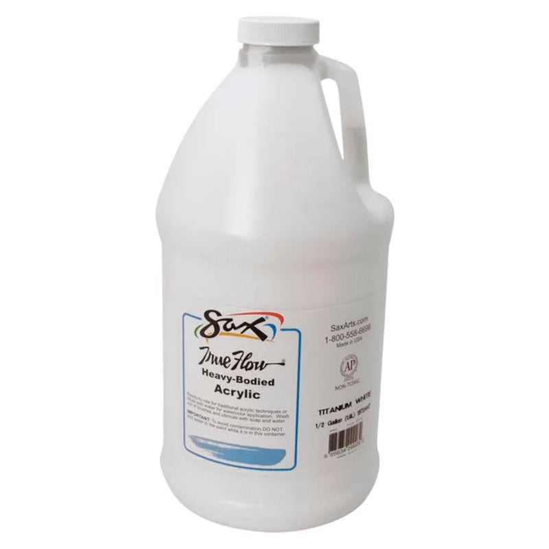 Sax True Flow Heavy Body Acrylic Paint, 1/2 Gallon, Titanium White - 439301, 64 Fl Oz (Pack of 1) - Image 1