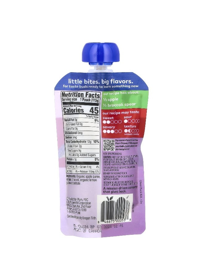 Plum Organics Plum Organics, Organic Baby Food, 6+ Months, Apple & Broccoli, 4 oz (113 g)  - Image 2