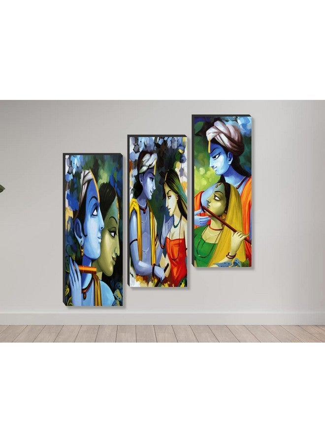 SAF paintings set of 3 Lord Radha krishna UV textured self adeshive wall painting for home decoration SANF-SJ208 - Image 2