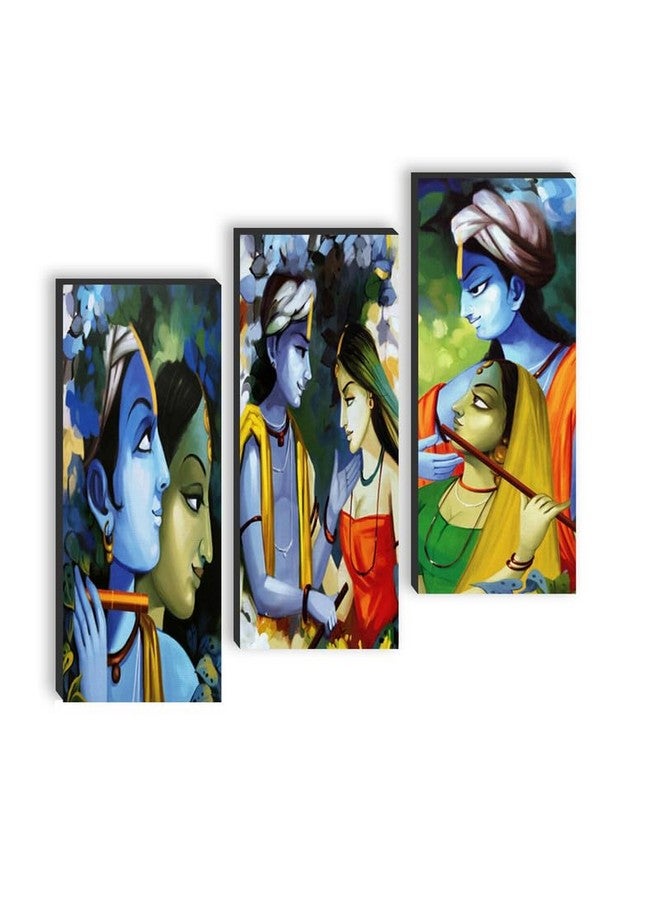SAF paintings set of 3 Lord Radha krishna UV textured self adeshive wall painting for home decoration SANF-SJ208 - Image 1