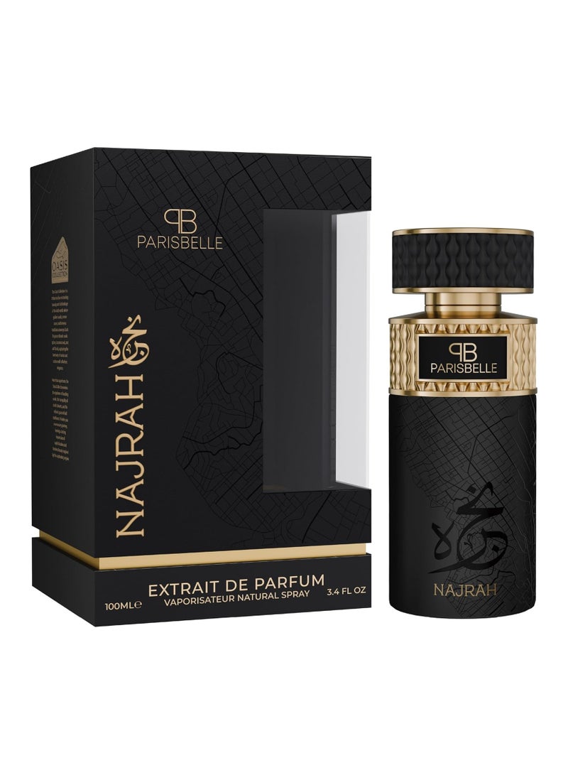 Parisbelle Najrah Oasis Collection Extrait de Parfum Unisex 100ml | Long Lasting Floral Fruity Spicy Woody Fragrance | Amber Vanilla Musk Luxury Perfume | Elegant Signature Scent for Men & Women - Image 1