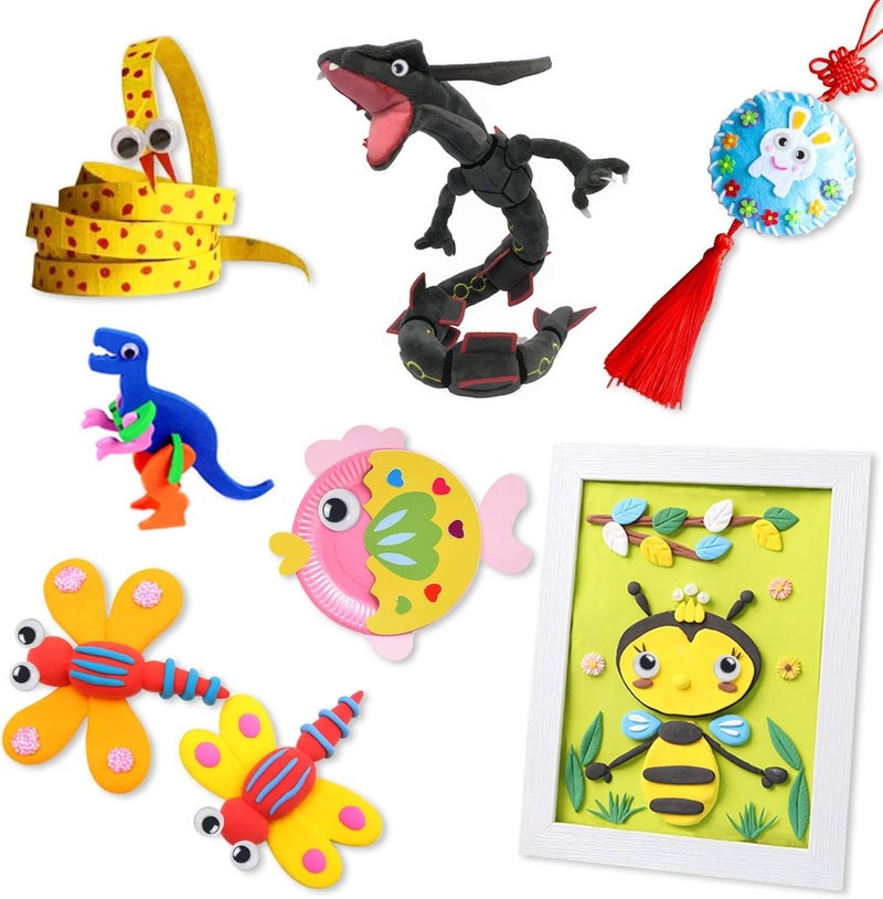 UPINS 300 Pcs Black Wiggle Googly Eyes with Self-Adhesive, 6 mm 8 mm 10 mm 12 mm Mixed Packaging - Image 5