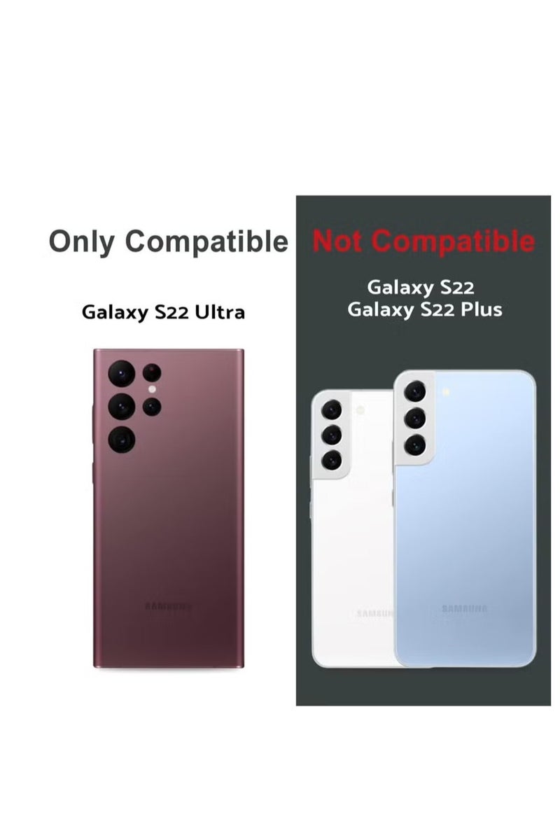 أوميكسبرو غطاء شفاف مغناطيسي متوافق مع هاتف Samsung Galaxy S22 Ultra Slim Bumper MagSafe Case Cover متوافق مع محفظة البطاقات والشاحن اللاسلكي والشاشة والكاميرا S22 Ultra Case 5g - Image 4