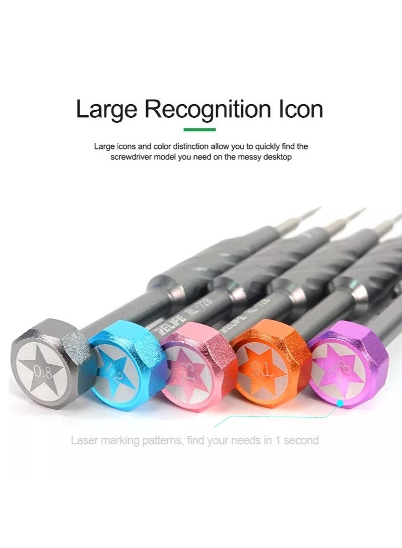 RELIFE RL-728B Magnetic Absorbed Screwdriver Kit with Small Transparent Suction Cup for Notebook,Laptop and Electronic Devices Repair  - Image 2