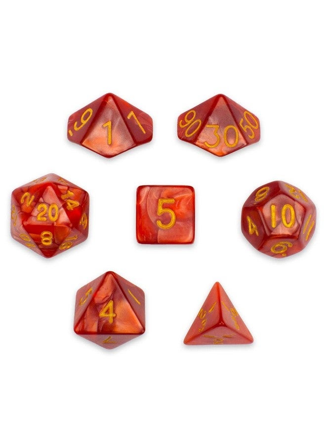 Wiz Dice Series II - Polyhedral Dice Set for Tabletop RPG Adventure Games with a Dice Bag - DND Dice Set, Suitable for Dungeons and Dragons, MTG and Dice Games Alike - Dragon Scales - 7 ct