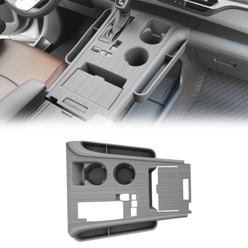 Arcoche Center Console Cover with Organize for Toyota Sienna 2021-2026 Central Control Gear Shift Panel Trim Cover Silicone Panel Frame(Gray) - Image 1